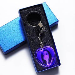 LoveKeychain© - Llavero de Cristal Personalizado con tu foto y Luz LED Multicolor Premium